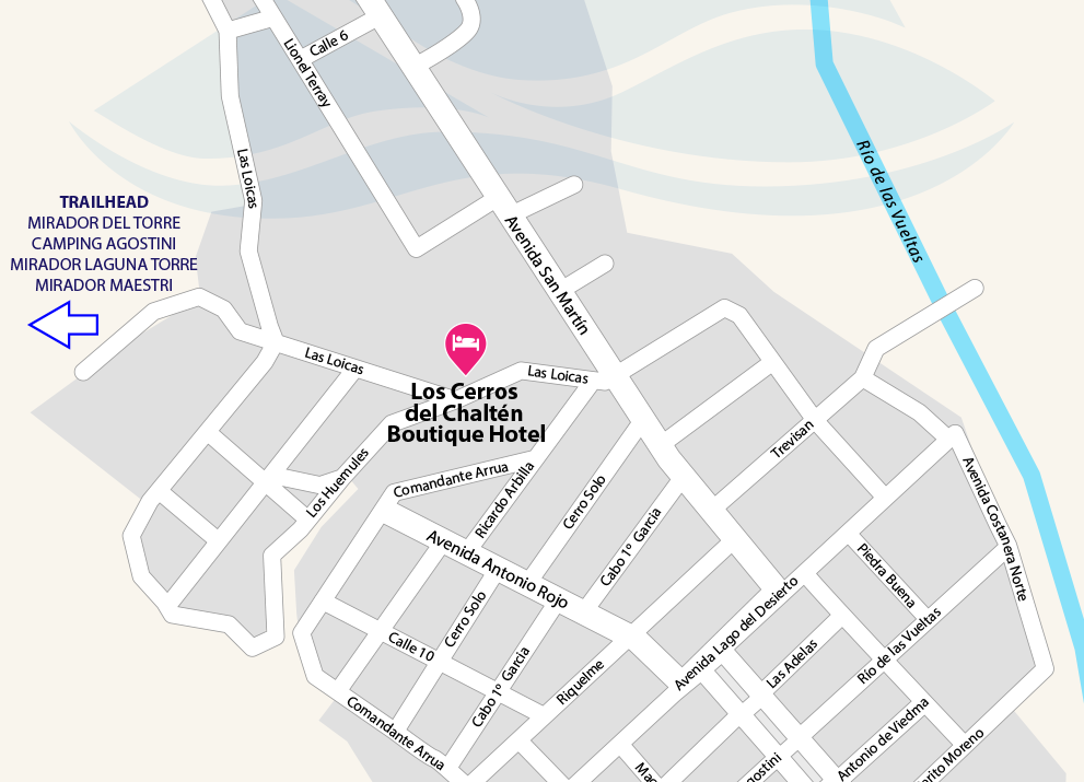 El Chalten City Map LOS CERROS DEL CHALTEN
