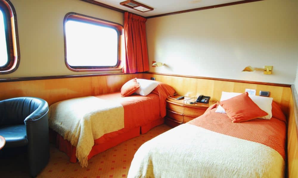Skorpios II Acropolis Deck Cabin 202 Twin Beds Experience Chile