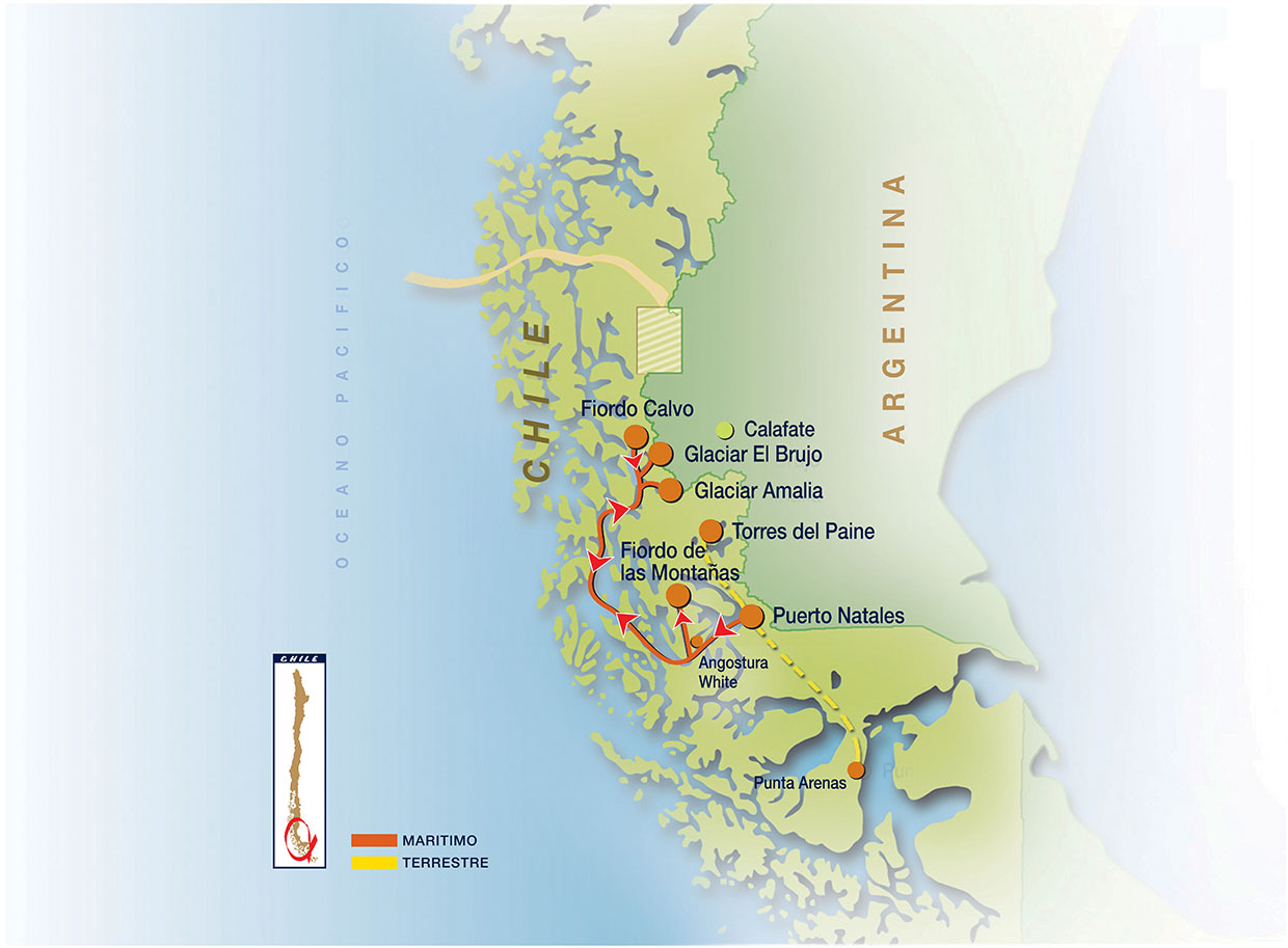 Skorpios III Kaweskar Navigational Route Map Experience Chile